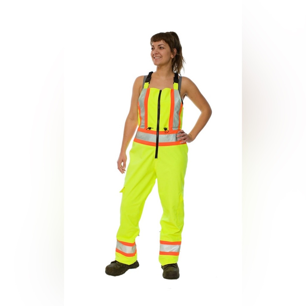 The Hilda: High-vis Wind/Water Resistant Rain Bibs Women Size Small